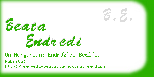 beata endredi business card